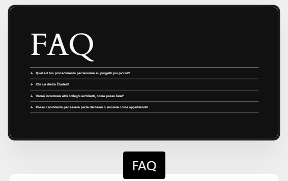 Blocco Gutenberg FAQ della pagina About